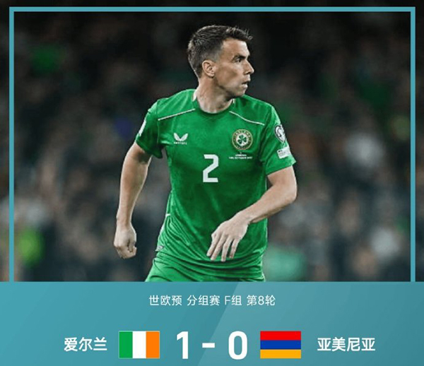 弗格森一剑封喉，十人亚美尼亚0-1客负爱尔兰