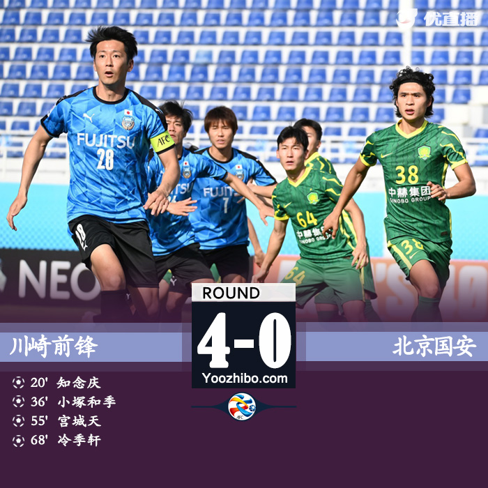 国安0-4川崎前锋 1平5负进3球丢23球结束本届赛事