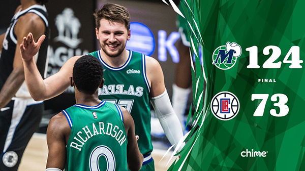 <a href=/lanqiubs/mavericks/ target=_blank class=infotextkey>独行侠</a>124-73大胜<a href=/lanqiubs/clippers/ target=_blank class=infotextkey>快船</a>队