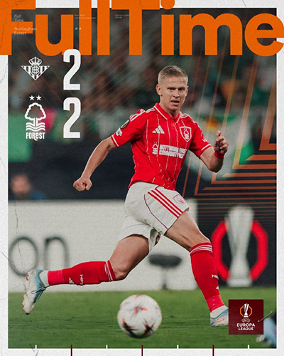 皇家贝蒂斯2-2诺丁汉森林