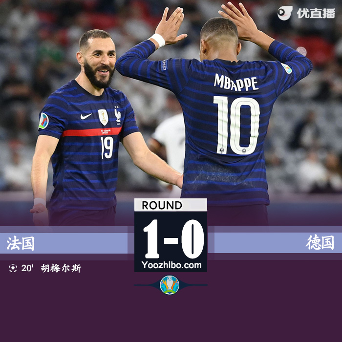 法国队1-0德国 胡梅尔斯乌龙拉比奥特中柱