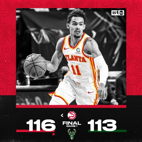 老鹰116-113险胜雄鹿 杨48+11 科林斯23+15 字母哥34+12+9