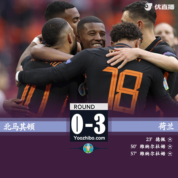 荷兰3-0北马其顿 维纳尔杜姆双响德佩传射