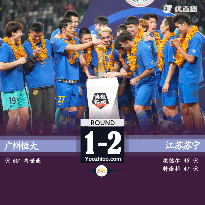 19-20赛季中超冠军:江苏苏宁