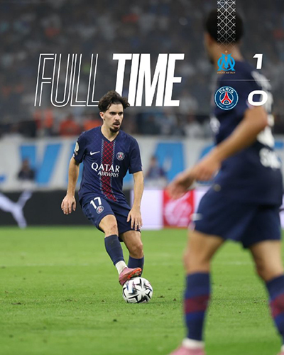 法甲:巴黎0-1马赛开季四连胜遭终结 阿格德闪击